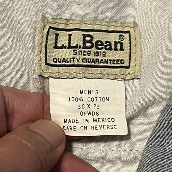 LL Bean Mens Denim Blue Jeans Straight Leg Classic Fit Medium Wash Size  36 X 29 - Picture 6 of 11